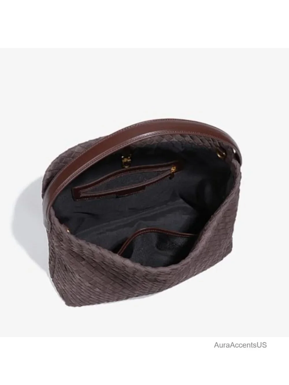 Faux Suede Braided Tote Bag Slouchy Shoulder Crossbody Purse